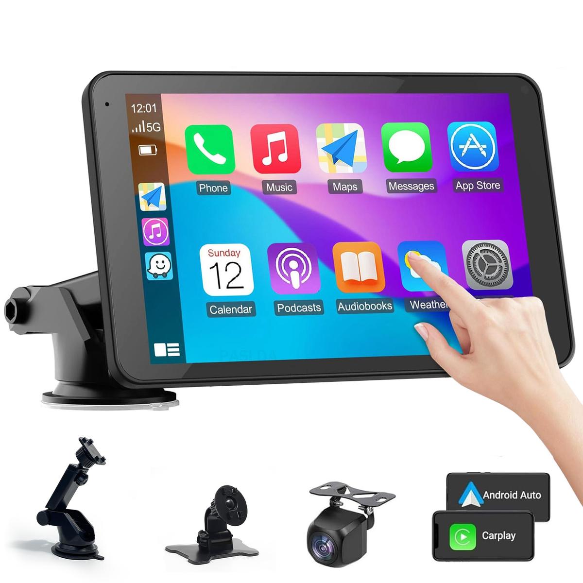 【PASLDA】2026 Upgraded Wireless CarPlay Screen for Andriod & Iphone : The Ultimate Portable Car Play Adapter for Seamless In-Car Entertainment