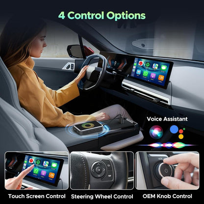 【StockUp】LAMTTO Wired to Wireless Carplay Adapter【Not support for Tesla & BMW】Supports Netflix/Youtube/TikTok APP to Play Video on a Car Screen (Do Not Support Vehicles with Built-in Wireless CarPlay) ,Your Entertainment Co-pilot on the Road!