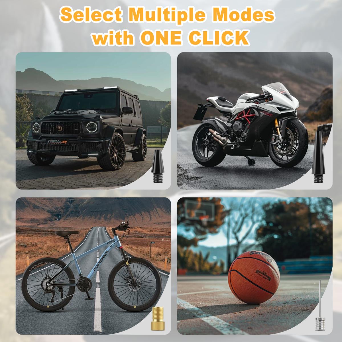 Ruxacty Upgraded Portable Digital Car Tire Inflator Pump 150PSI Wireless Air Compressor with Digital Pressure Gauge, LED Light, Auto Shut-Off Function, Large Capacity Battery for Cars, Motorcycles, Bicycles, and Inflatables