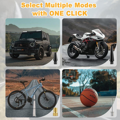 Ruxacty Upgraded Portable Digital Car Tire Inflator Pump 150PSI Wireless Air Compressor with Digital Pressure Gauge, LED Light, Auto Shut-Off Function, Large Capacity Battery for Cars, Motorcycles, Bicycles, and Inflatables