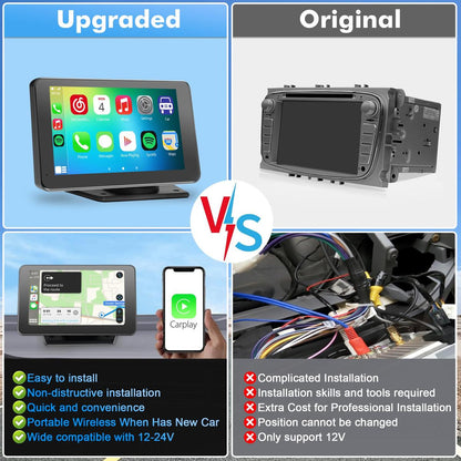 【PASLDA】2026 Upgraded Wireless CarPlay Screen for Andriod & Iphone : The Ultimate Portable Car Play Adapter for Seamless In-Car Entertainment