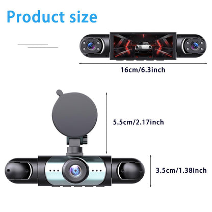4 Channel Car Dash Cam,1080P Car DVR with 64GB Memory Card，Car Video Surveillance with Night Vision，24/7Parking Mode Car DVR Hd Screen Front Rear Left And Right dashcam